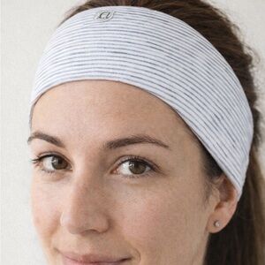 Lululemon Reversible Athletic Headband Grey Stripe One Size
